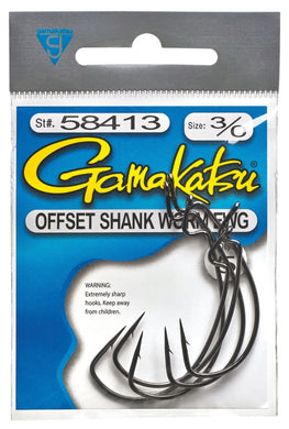 Gamakatsu Offset Shank Worm EGW Hook - 3/0 (5 Pack)