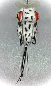 2.2” White w/ Black Topwater Frog Popper