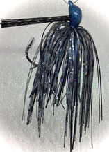 Load image into Gallery viewer, 3/8 oz. Blue Double Trouble Real Fine Custom Lures Arkie Bass Jig