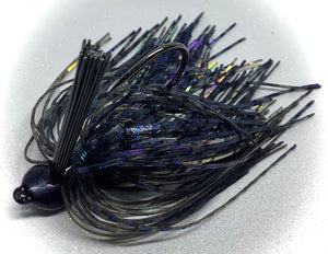 3/8 oz. Black Blue Pearl Real Fine Custom Lures Arkie Bass Jig