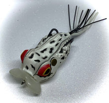 Load image into Gallery viewer, 2.2” White w/ Black Topwater Frog Popper