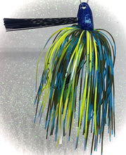 Load image into Gallery viewer, 3/8 oz. Disco Blue Real Fine Custom Lures Arkie Bass Jig